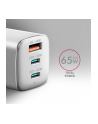 axagon ACU-DPQ65W Ładowarka sieciowa GaN 65W, 3x port (USB-A + dual USB-C) PD3.0/QC4+/PPS/Apple, biała - nr 15