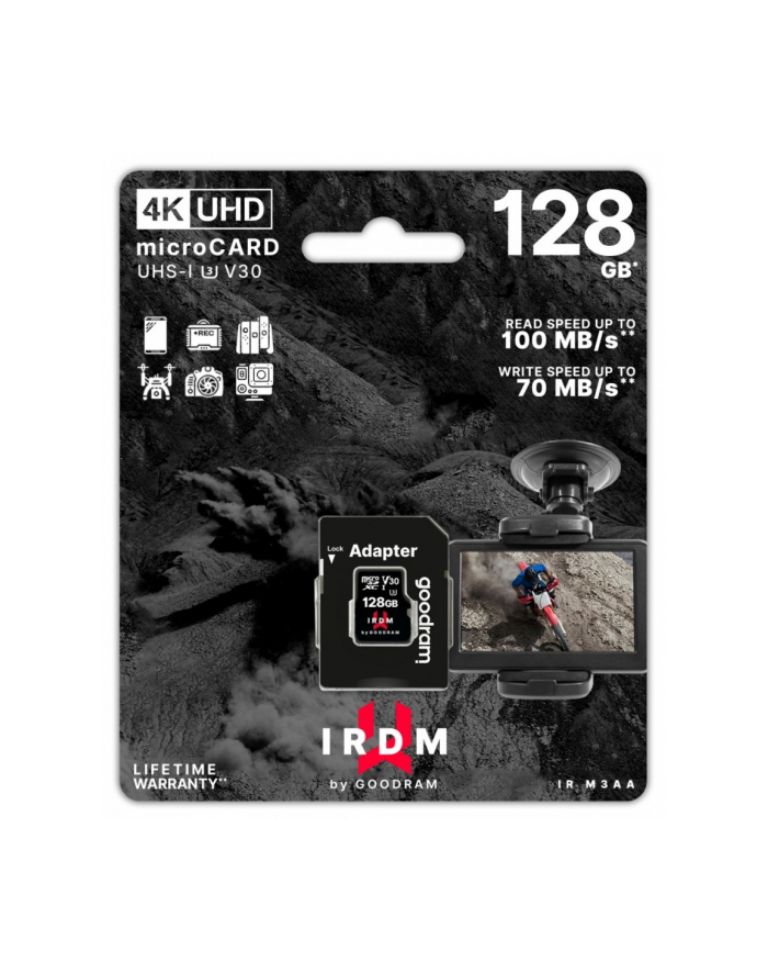 goodram Karta microSD IRDM 128GB UHSI U3 adapter główny