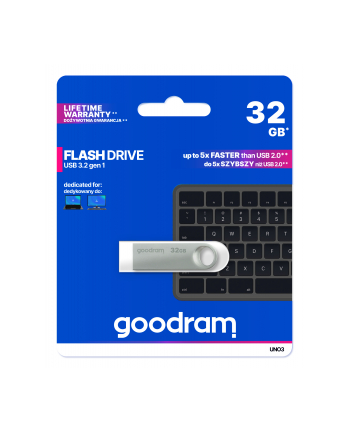 goodram Pendrive UNO3 32GB USB 3.2 Gen1 srebrny