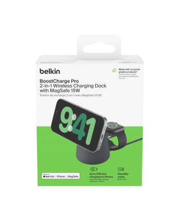 belkin Bezprzewodowa ładowarka BoostCharge Pro 2w1 Mag Safe Charcoal