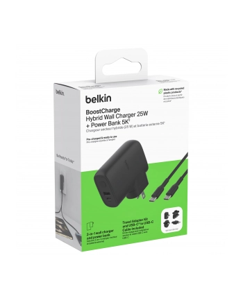 belkin Ładowarka podróżna BoostCharge hybryd 25W 5k mAh +końcówki