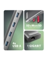 axagon HMC-10HLS Wieloportowy hub USB 5Gbps 4x USB-A, HDMI 4K/60Hz, RJ-45, SD/microSD, PD 100W, 25cm USB-C kabel - nr 25