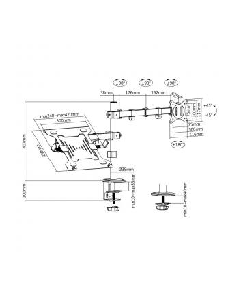 LOGILINK BP0175 Dual monitor mount 17-32inch monitors and 10-15.6inch notebooks/tablets nr 2