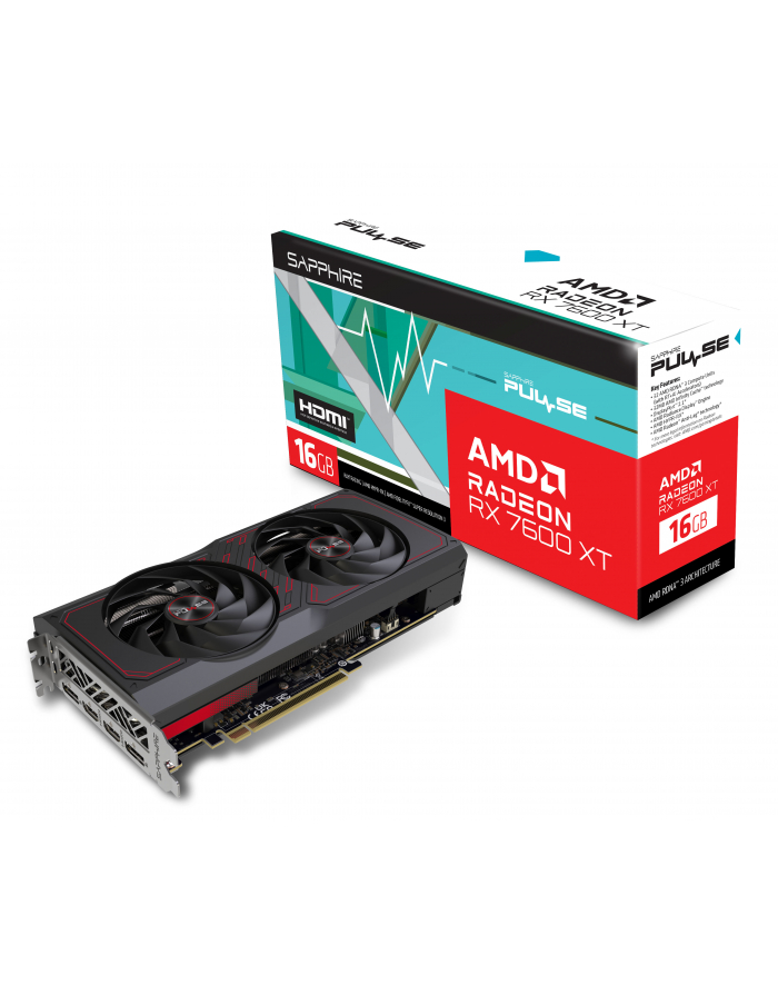 sapphire technology Karta graficzna Radeon RX 7600 XT PULSE 16GB GDDR6 128bit 2DP/2HDMI główny