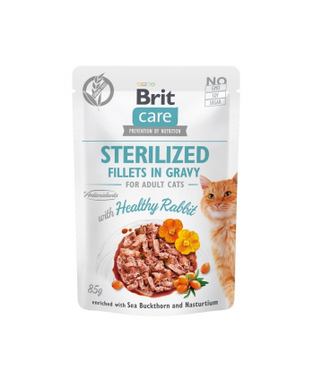 BRIT Care Cat Sterilized Fillets in Gravy filety z królikiem w sosie - mokra karma dla kota - 85 g