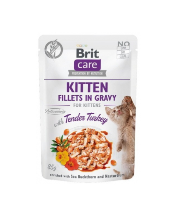 BRIT Care Fillets in Gravy filety z indykiem w sosie - mokra karma dla kociąt - 85 g