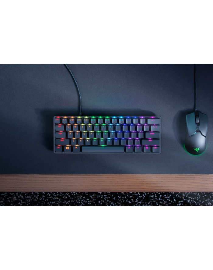 no name Razer Huntsman Mini 60% Klawiatura do gier Opto-mechaniczny fioletowy przełącznik Światło LED RGB NORD Przewodowa główny