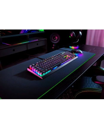 no name Mechaniczna klawiatura do gier Razer BlackWidow V4 X, zielony przełącznik, układ rosyjski, przewodowy, czarny Razer