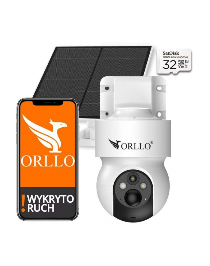 no name Kamera IP Orllo E7 PRO SIM solarna zewnętrzna bezprzewodowa obrotowa  3MP   Karta SD 32Gb główny