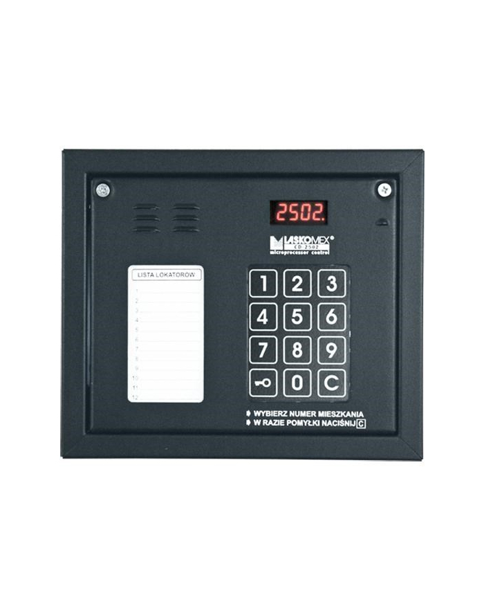 no name Laskomex CP-2502NR czarny Panel audio z mini listą lokatorów i z czytnikiem kluczy RFID główny