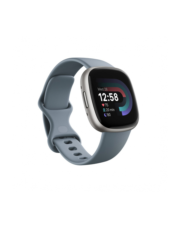 no name Fitbit Inteligentny zegarek NFC GPS (satelitarny) Ekran dotykowy AMOLED Monitorowanie aktywności 24/7 Wodoodporny Bluetooth Wi-Fi Wodospad Niebieski / Platynowy główny