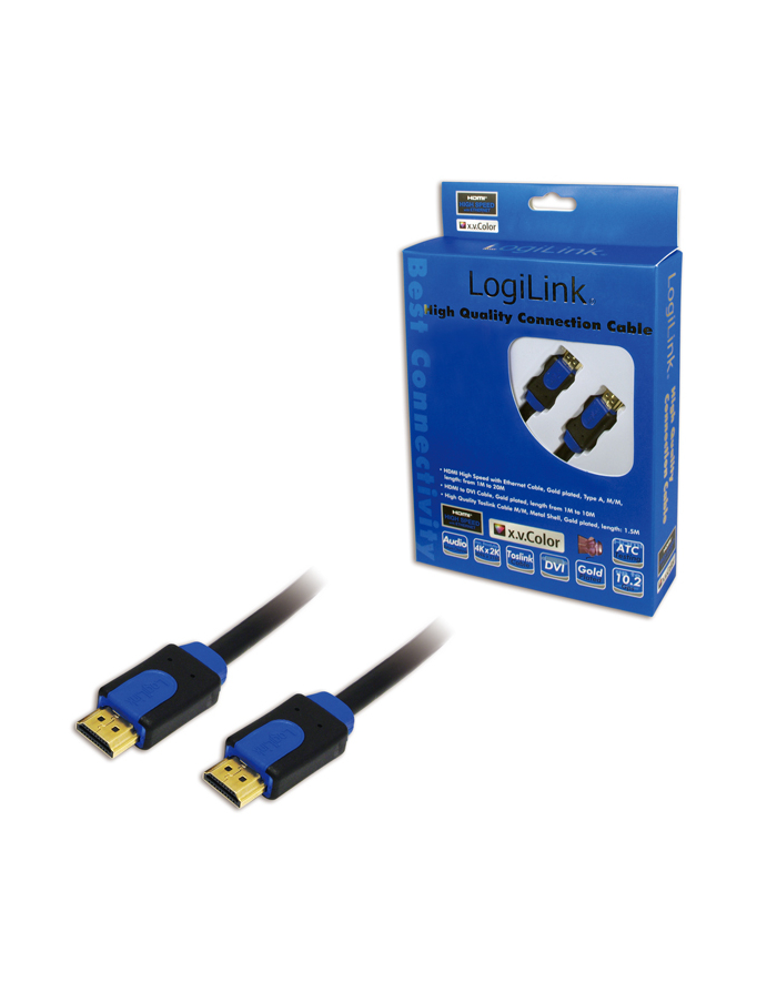 Kabel HDMI 1.4 High Speed z Ethernet, dl. 1m główny