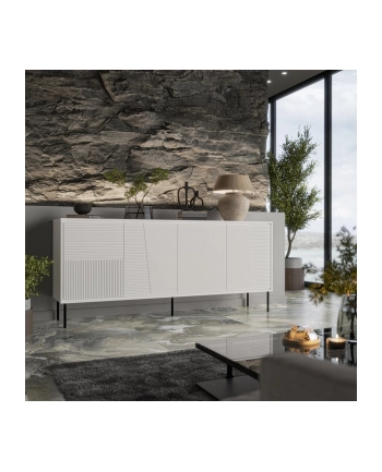 cama meble Komoda 4D ABI 200x45x88 biały mat