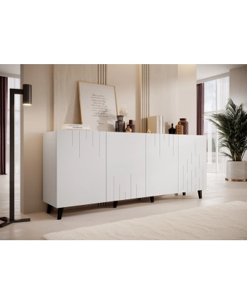 cama meble Komoda BARI 200x42x82 biały mat