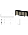 cama meble Komoda JUTA 4D 202x39,5x85 czarny + linol calabria - nr 8