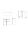 cama meble Komoda JUTA 2D 100x39,5x90 czarny + linol calabria - nr 4