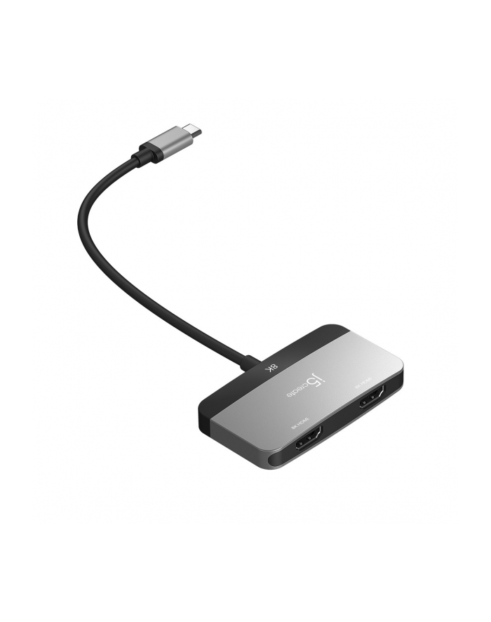 j5 create Adapter j5create 8K USB-C to Dual HDMI Display Adapter (USB-C m - 2x4K HDMI f  20cm; kolor srebrny)  JCA465-N główny