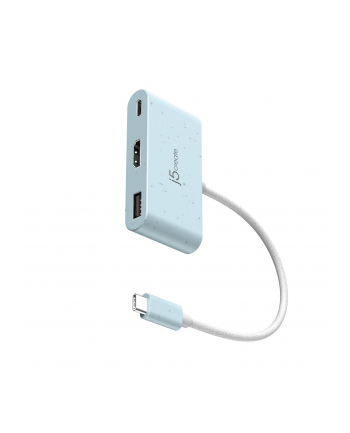 j5 create Stacja dokująca j5create Eco-Friendly USB-C to HDMI 'amp; USB Type-A with Power Delivery 1xHDMI/1xUSB 31/1xUSB-C; kolor niebieski JCA379EC-N