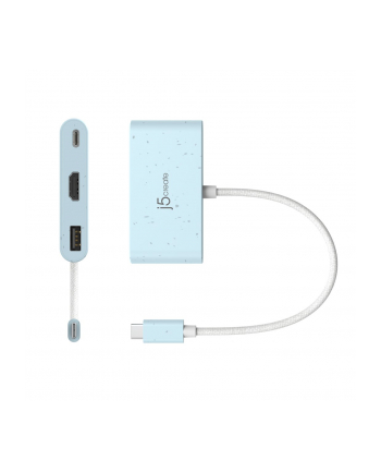 j5 create Stacja dokująca j5create Eco-Friendly USB-C to HDMI 'amp; USB Type-A with Power Delivery 1xHDMI/1xUSB 31/1xUSB-C; kolor niebieski JCA379EC-N