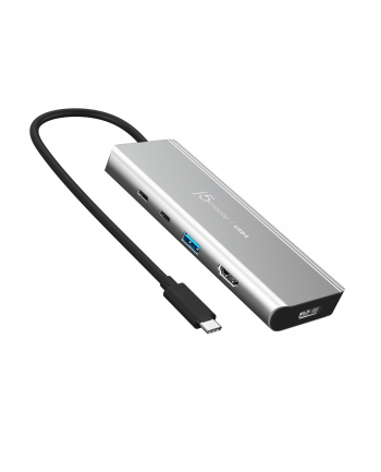 j5 create Stacja dokująca j5create USB4® Dual 4K Multi-Port Hub 1x4K HDMI/1xDisplay Port/1xUSB 32/2xUSB-C/; kolor srebrny JCD401-N