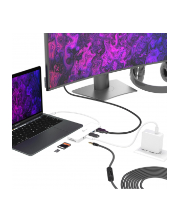 j5 create Stacja dokująca j5create USB-C Multi-Port Hub with Power Delivery 1xHDMI/2xUSB 31/1xUSB-C/Card Reader/1x35mm audio/mic combo jack; kolor biały JCD373-N
