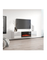 cama meble Szafka RTV LUXE 182,6x34,5x37,5 biały/biały połysk + czarny kominek - nr 6