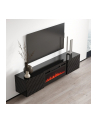 cama meble Szafka RTV LUXE 182,6x34,5x37,5 czarny/czarny połysk + czarny kominek - nr 3