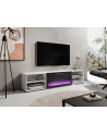 cama meble Szafka RTV POLO 180x33x39 biały + kominek czarny - nr 3