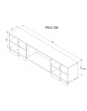 cama meble Szafka RTV POLO 180x33x39 biały + kominek czarny - nr 4