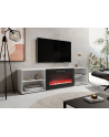 cama meble Szafka RTV POLO 200x33x50,5 biały + kominek czarny - nr 2