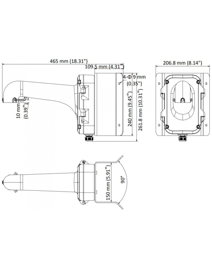 no name Hikvision DS-1604ZJ-corner adapter narożny z uchwytem do kamer obczerwonyowych główny