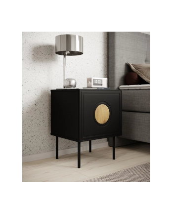 cama meble Szafka nocna 2szt PALAZZO 44,5x40x59 czarny + dąb craft