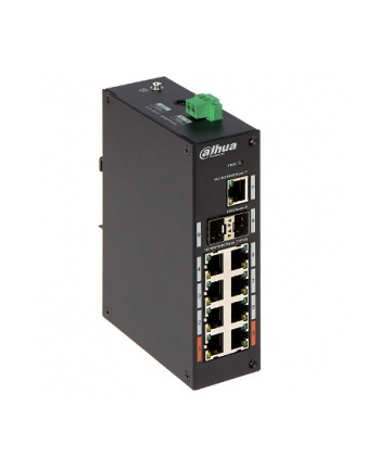 no name Dahua Swith 11-portowy przełącznik z 8 portami gigabit PoE 8x RJ45 1000M (zasilanie PoE) 2x SFP 1000M 1x RJ45 1000M PFS3211-8GT-120-V2