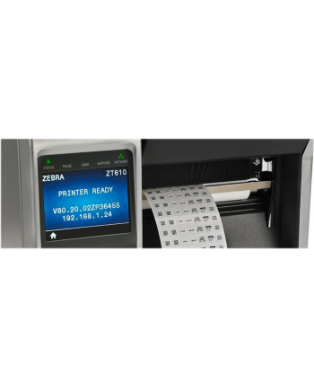 no name TT Printer ZT610; 4'';, 203 dpi, Euro and UK cord, Serial, USB, Gigabit Ethernet, Bluetooth 40, USB Host, Cutter, Color, ZPL