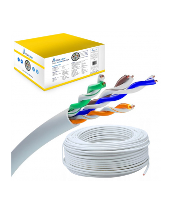no name Extralink CAT5E UTP (U/UTP) CCA Wewnętrzny | Kabel sieciowy skrętka | 305m