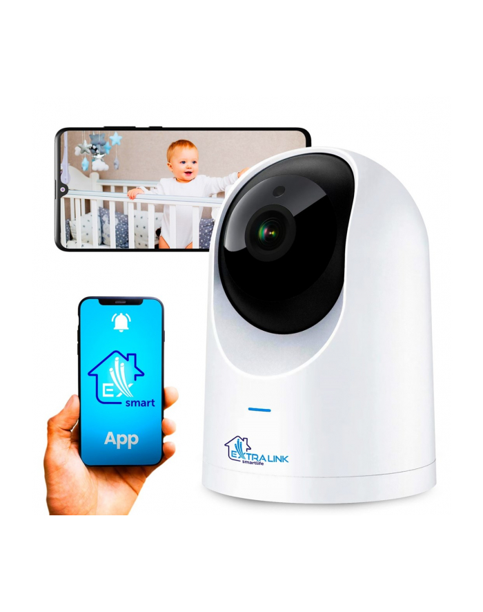 Extralink Smart Life HomeEye, Kamera IP, PTZ, Wi-Fi, 25K, 4MP, Niania główny