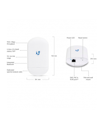 Access Point UBIQUITI LTU-LITE PtMP CPE 5GHz 1GbE PoE