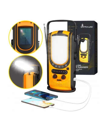 no name Extralink Power Ranger EPS-6000 | Powerbank | 6000mAh, Radio FM, Lampka LED, Dynamo, Panel solarny