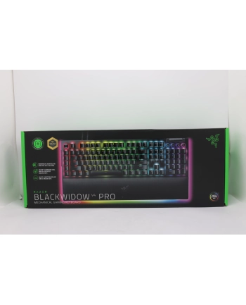 no name Klawiatura do gier Razer BlackWidow V4 Pro, zielony przełącznik, USB, układ brytyjski