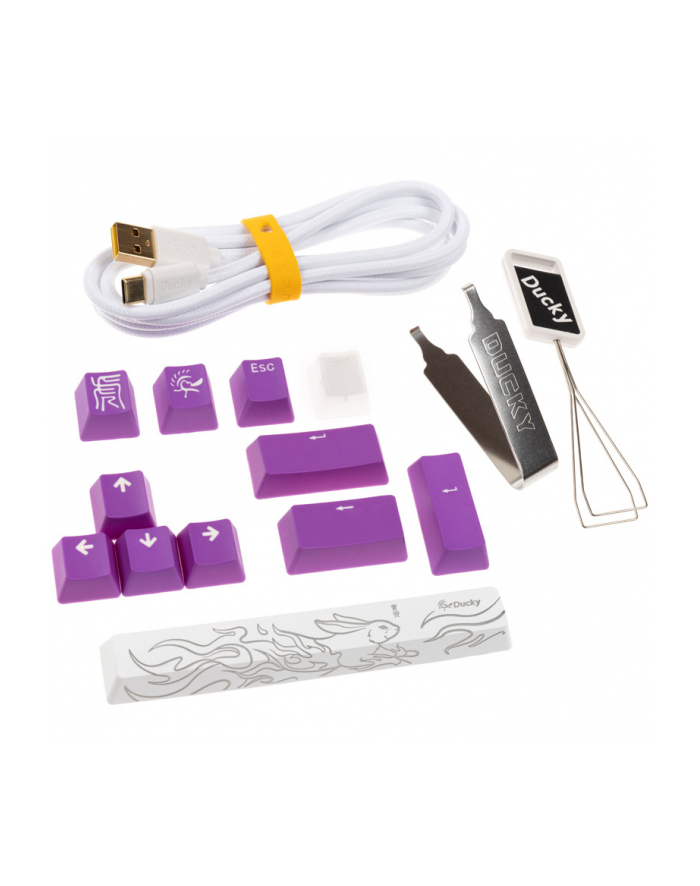 no name Klawiatura gamingowa Ducky One 3 Aura White TKL, RGB LED - Gateron Baby Kangaroo (US) główny
