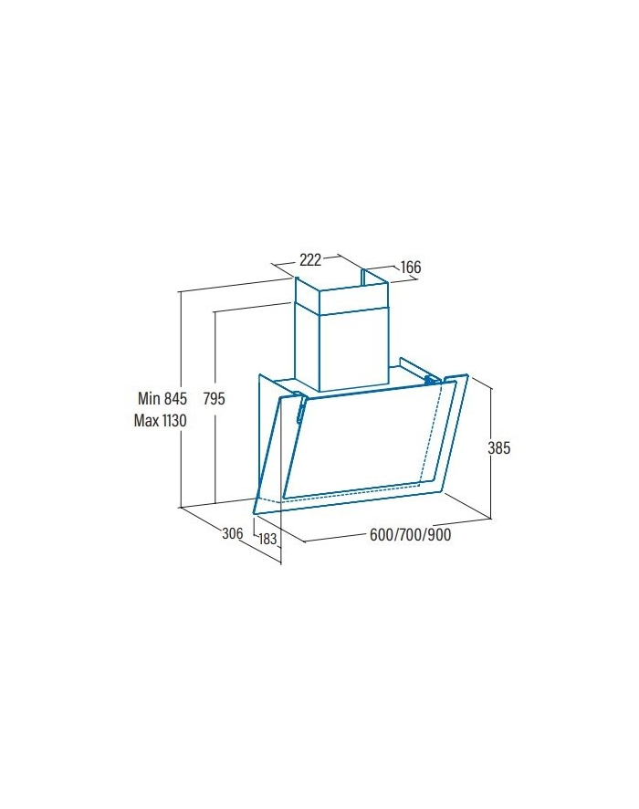 CATA Hood VALTO 600 XGBK Wall mounted, Energy efficiency class A+, Width 60 cm, 575 m3/h, Touch control, LED, Black główny