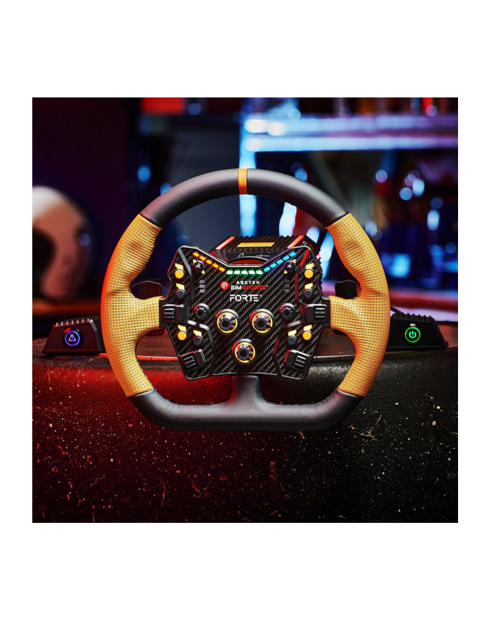 Asetek SimSports GT Obręcz - Zamknięte D, Czarno -pomarańczowe główny