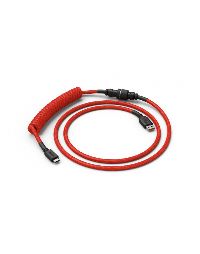 no name Glorious spiralny Crimson Red, USB-C do USB-A, 137m - czerwony/czarny główny