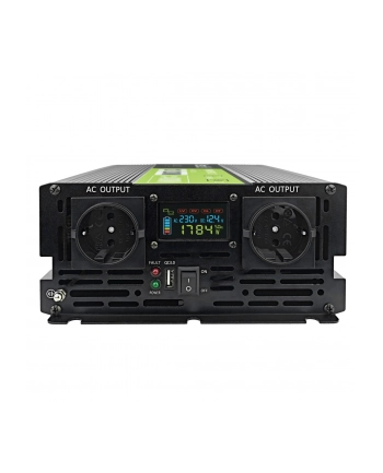 GREEN CELL PRZETWORNICA LCD 12V/230V 2000W/4000W CZYSTY SINUS INVGC12P2000LCD