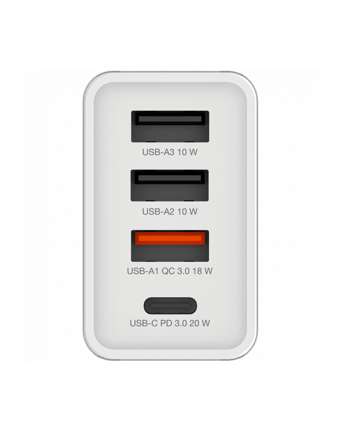 Ładowarka sieciowa Verbatim 1xUSB-C PD 20W 1xUSB-A QC 3.0 2xUSB-A 10W UE biała główny