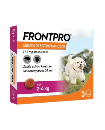 FRONTPRO Tabletki na pchły i kleszcze dla psa (2-4 kg) - 3x 11,3mg