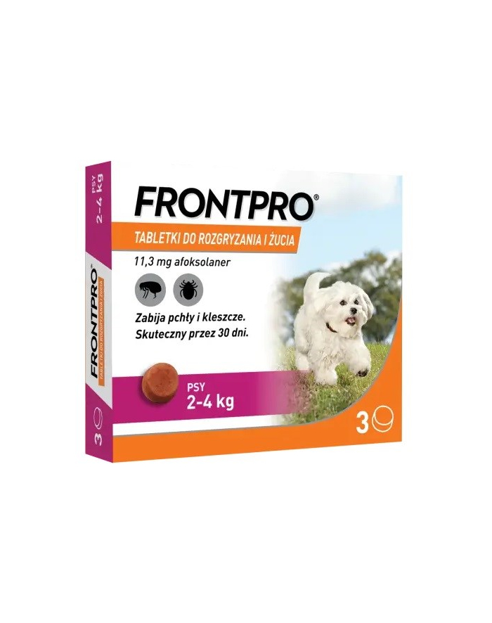 FRONTPRO Tabletki na pchły i kleszcze dla psa (2-4 kg) - 3x 11,3mg główny