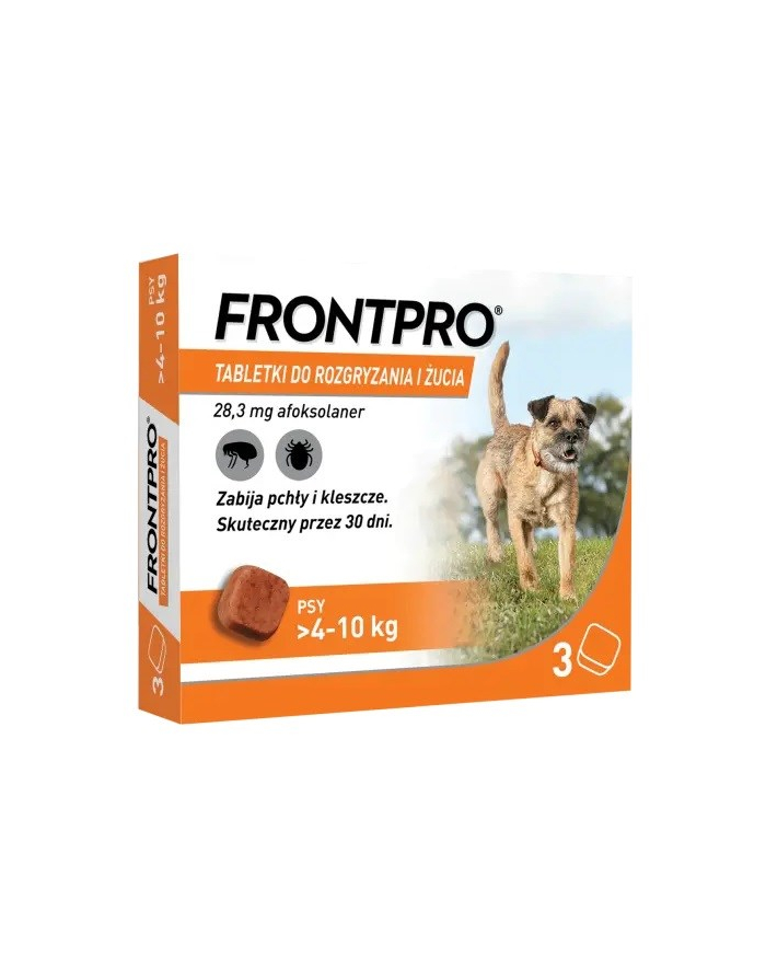 FRONTPRO Tabletki na pchły i kleszcze dla psa ('gt;4-10 kg) - 3x 28,3mg główny