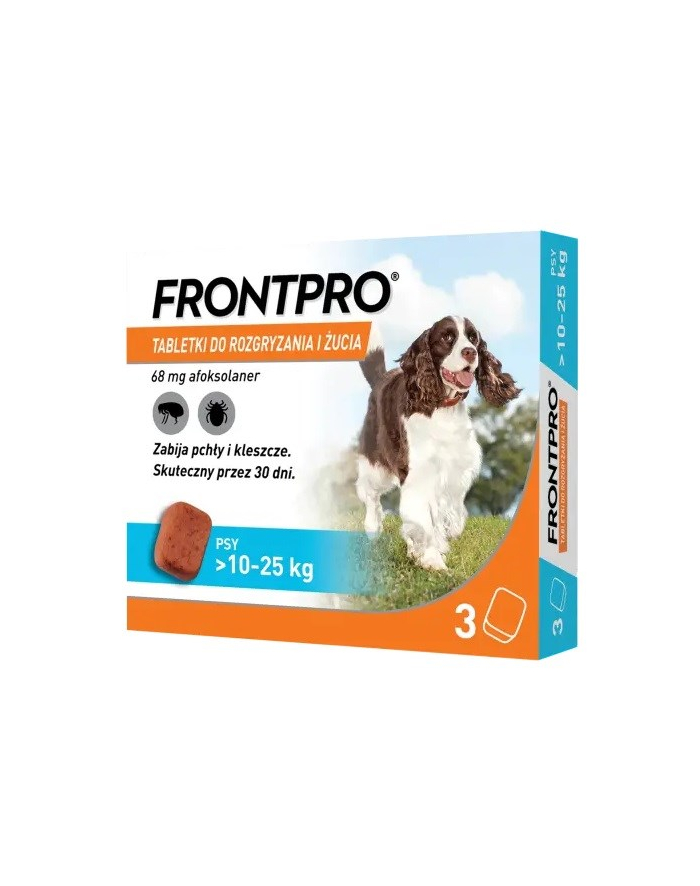 FRONTPRO Tabletki na pchły i kleszcze dla psa ('gt;10-25 kg) - 3x 68mg główny