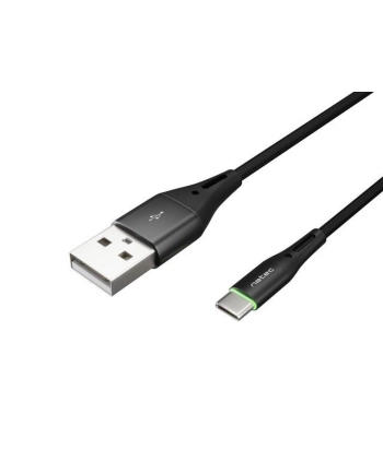  Kabel USB 2.0 Type-C(M) - AM 1m oplot czarny led Natec Prati